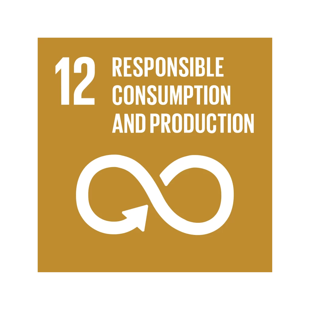 UN SDG 12 icon for Responsible Consumption and Production with infinity loop symbol