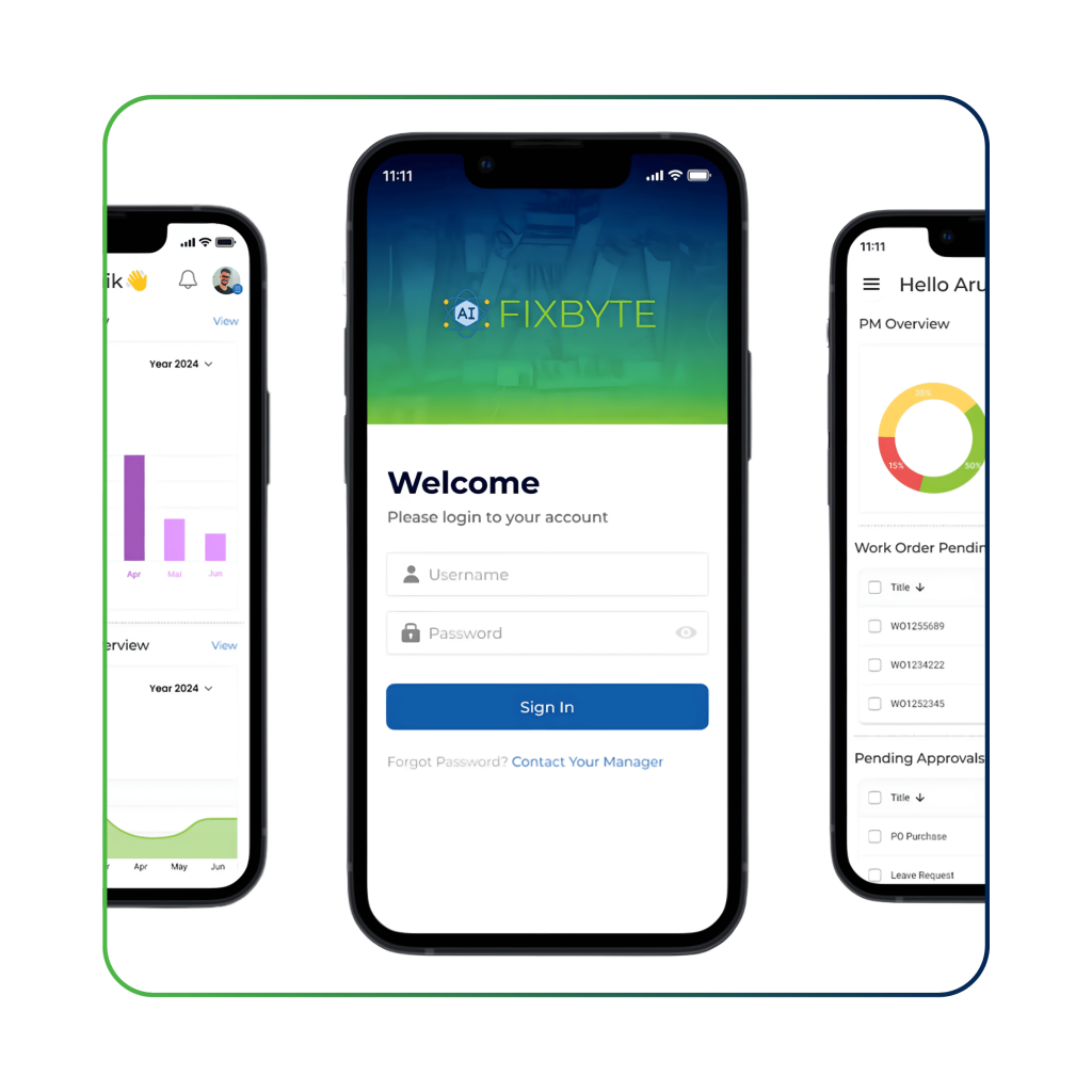 Software product - Fixbyte, mobile app for asset tracking and preventive maintenance.