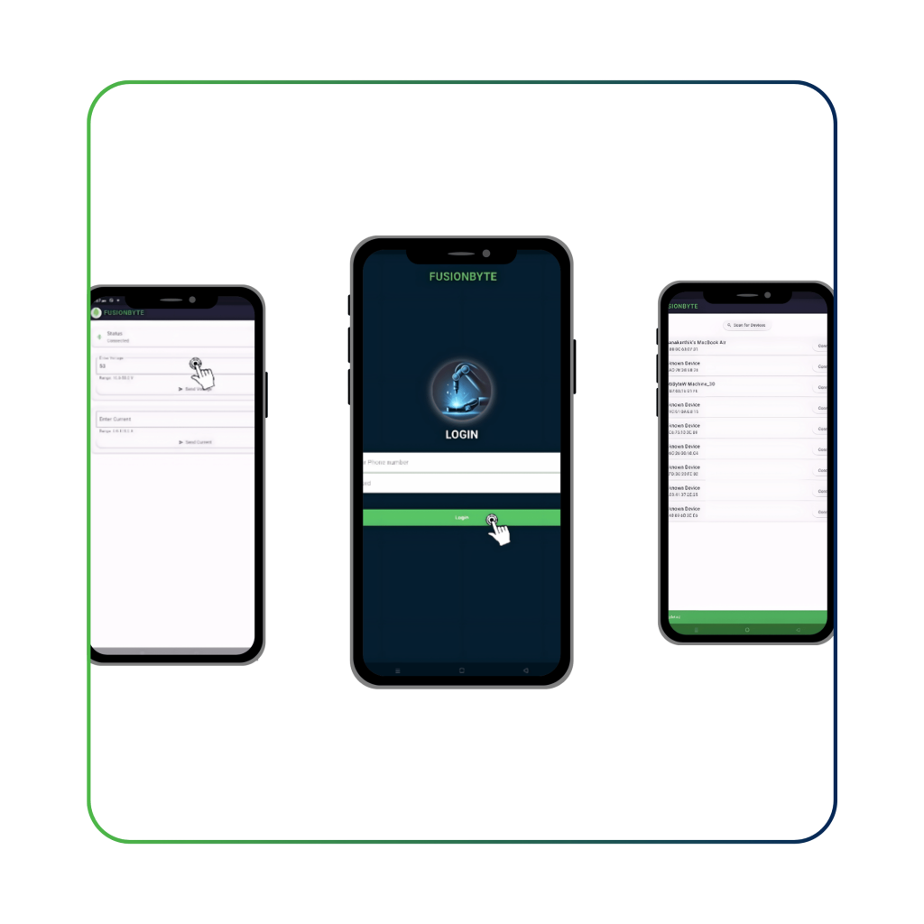 Software product - Fusionbyte, mobile app for wireless welding control