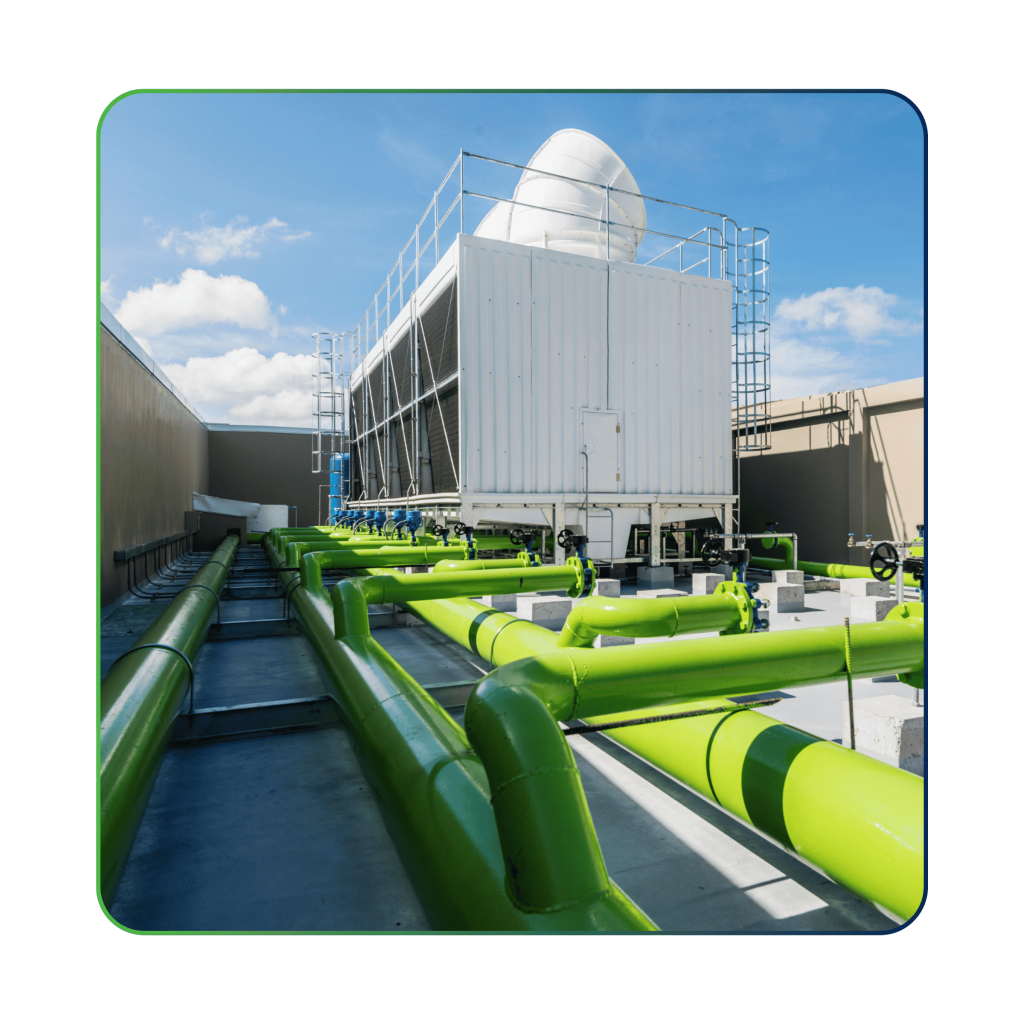 IoT Solution - OptiEdgeCT (cooling tower monitoring). Commercial cooling tower.